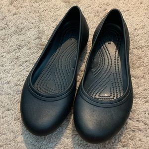 crocs black slip-on flats!